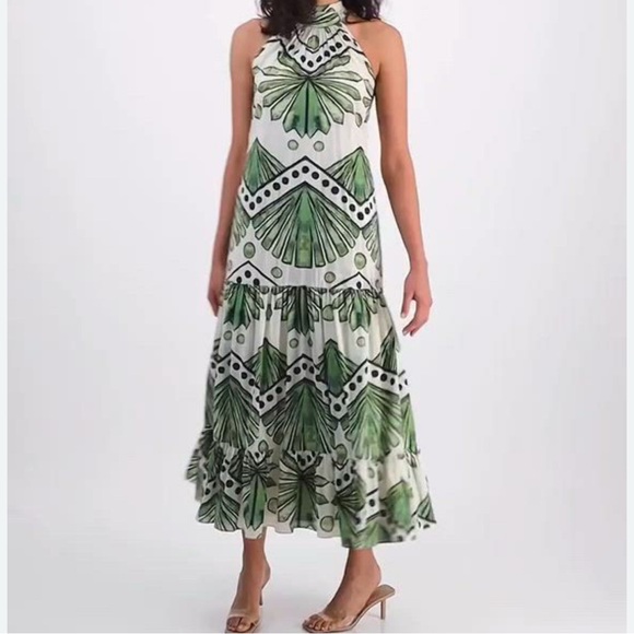 MSK Dresses & Skirts - NWT MSK Women's Printed Cotton Halter Mock Neck Maxi Dress Size XL